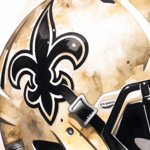 New Orleans SAINTS Football Helmet Print, 14x11 - Picture 2 of 2